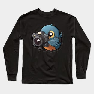 cute bird with a dslr camera Long Sleeve T-Shirt